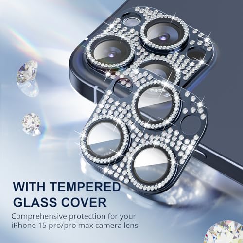ICARER Bling Camera Lens Protector for iPhone 15 Pro/iPhone 15 Pro Max - Image 2