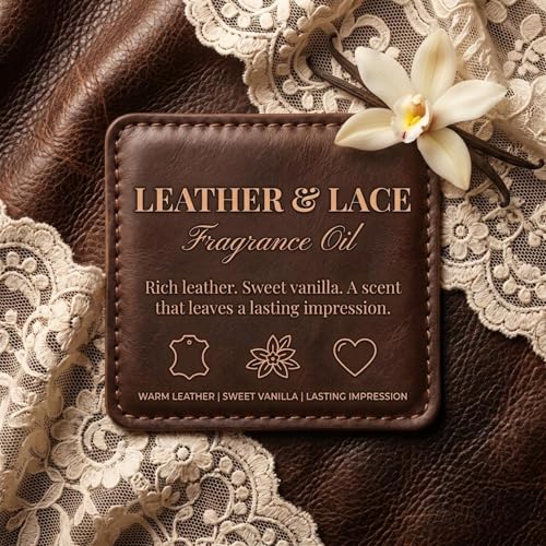 Image of Leather and Lace Fragrance from Our Leather Collection - Perfect for Adding Aroma to Freshies, Candles, and Diffusers - 8 Ounce