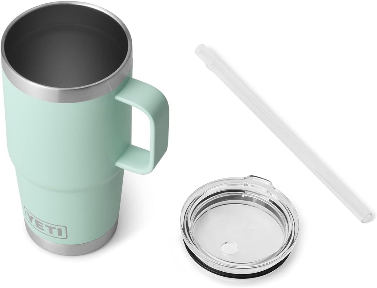 YETI Rambler Straw Mug, Stainless Steel Vacuum Insulated Mug with Straw Lid, Seafoam, 25 oz (739 ml), Seafoam - New - Image 3