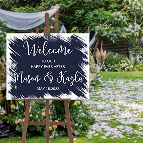 Panneau de bienvenue mariage minimaliste et modifiable | Décoration de réception sur mesure