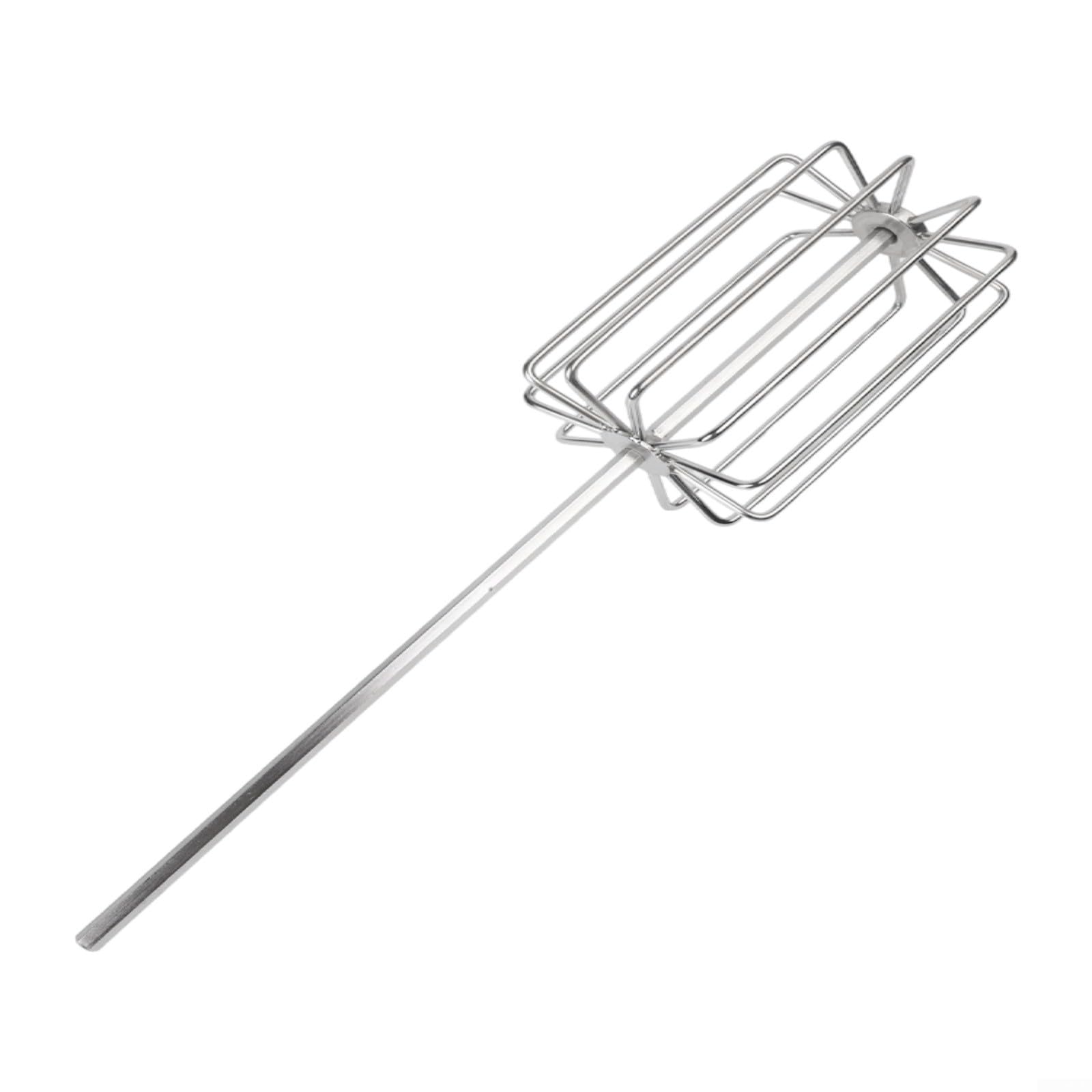 Edelstahl Groundbait Mixer mit 11 Klingen für Karpfenangeln, Robuster Köder Rührbesen zum gleichmäßigen Verteilen von Aroma, Langlebiger Futtermittel Mischer für Teich und See, Silber 43cm