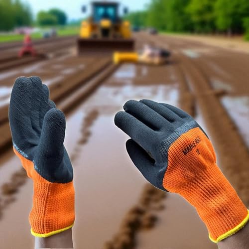 Image of Garden Art Multipurpose Gloves| Cut-Resistant Gloves, Rubber Coated, Comfortable For Wood Working, Construction Work, Electric Welding and Other Activites (Orange Gloves)