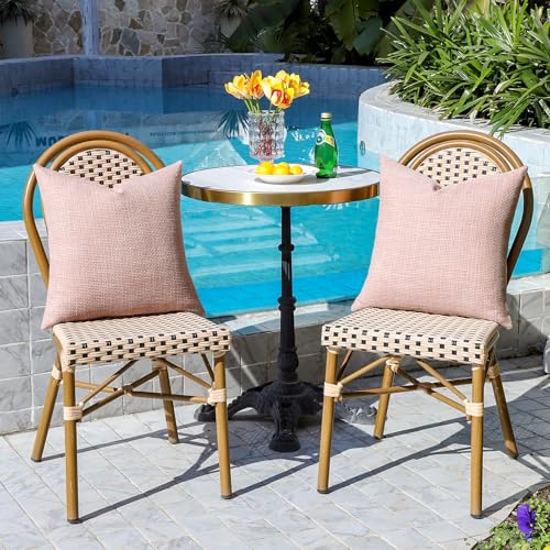 Housses de coussin imperméables de 50 cm protectrices et résistantes rose extérieur - 3