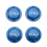 FLMLF 24mm CNC Metal Wheel Tire Adapter Front Rear Tyre Nut Cap 4pcs for 1/5 Scale TRAXXAS X-MAXX XMAXX 6S 8S Truck Rc Car Racing Toys Parts (Blue)