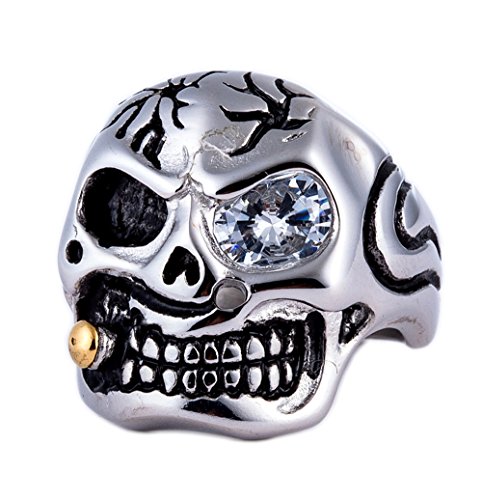 Image of Genuine Stainless Steel Ring Jewelry for Men Fashion Punk Biker Skull Rings
