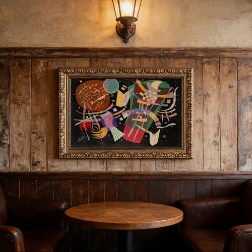 Toile Kandinsky Composition X cadre suspendu pour decorer un mur vide sans percer - 4