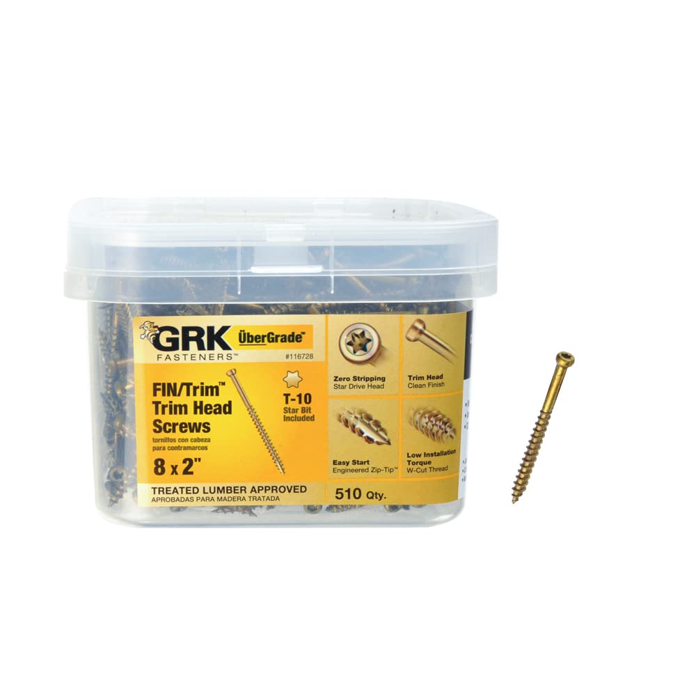GRK 116728#8 por 2 pulgadas HandyPak acabado/tornillos de recorte (510 por paso)