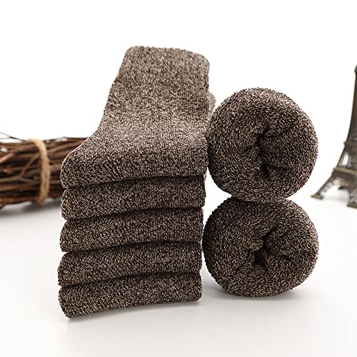 JunJia Chaussettes Hommes Hiver Plus Velours épais Chaud éponge Chaussettes Hommes Tube Chaussettes Sol Chaussettes Fil parallèle Serviette Chaussettes Coton Chaussettes-Coffee Color Cover