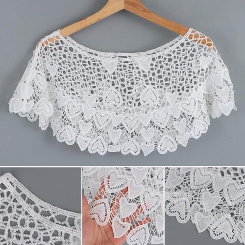 gofidin Women Vintage Crochet Knit Cape Lace Short Hollow out Shawls3