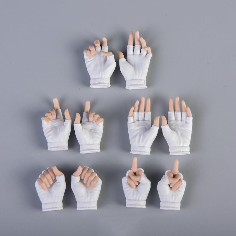 Gants échelle 1/6 blancs pour réparer et personnaliser les mains de vos figurines