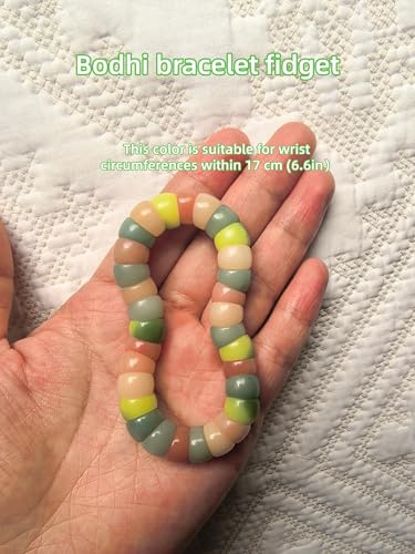 Image of Natural Bodhi Seeds Beads Bracelet, Zen Fidget Stretch Color Gradient Bracelet for Mind-Calming, Meditation Practice Beads Accessory for Women and Men