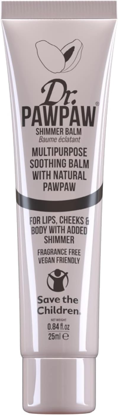 Dr.PAWPAW Shimmer, Multi-Purpose Natural No Fragrance Balm for Hydrating Lips, Skin, Hair, Cuticles, Nails & Beauty Finishing (25 ml)