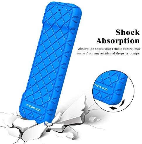 MoKo Silicone Case Compatible with Apple TV 4K/4th Gen Remote, [2 Pack] Lightweight Non-Slip-Grip & Secure Protective Cover Compatible with Apple TV 4K Siri Remote Controller - Blue + Green
