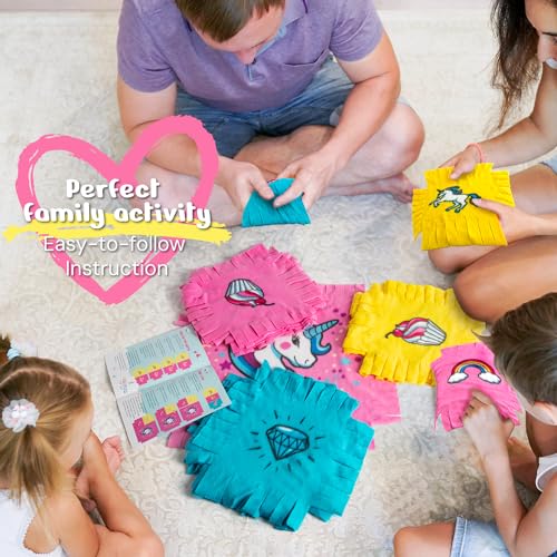 Piano Potato Unicorn No-Sew Tuck & Tie Fleece Blanket Kit for Girls 8-12 - image 5