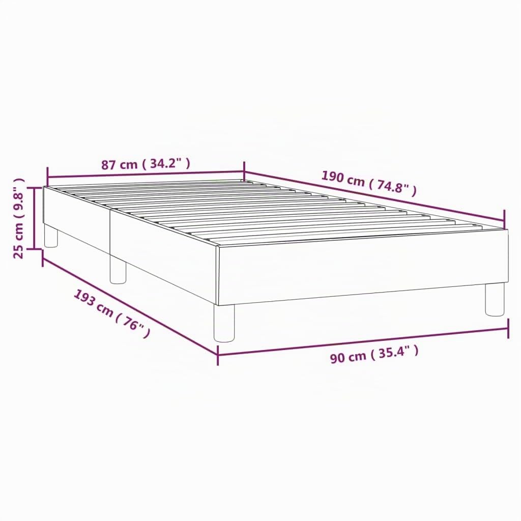 vidaXL Estructura de Cama con somier Tela Negro 90x190 cm