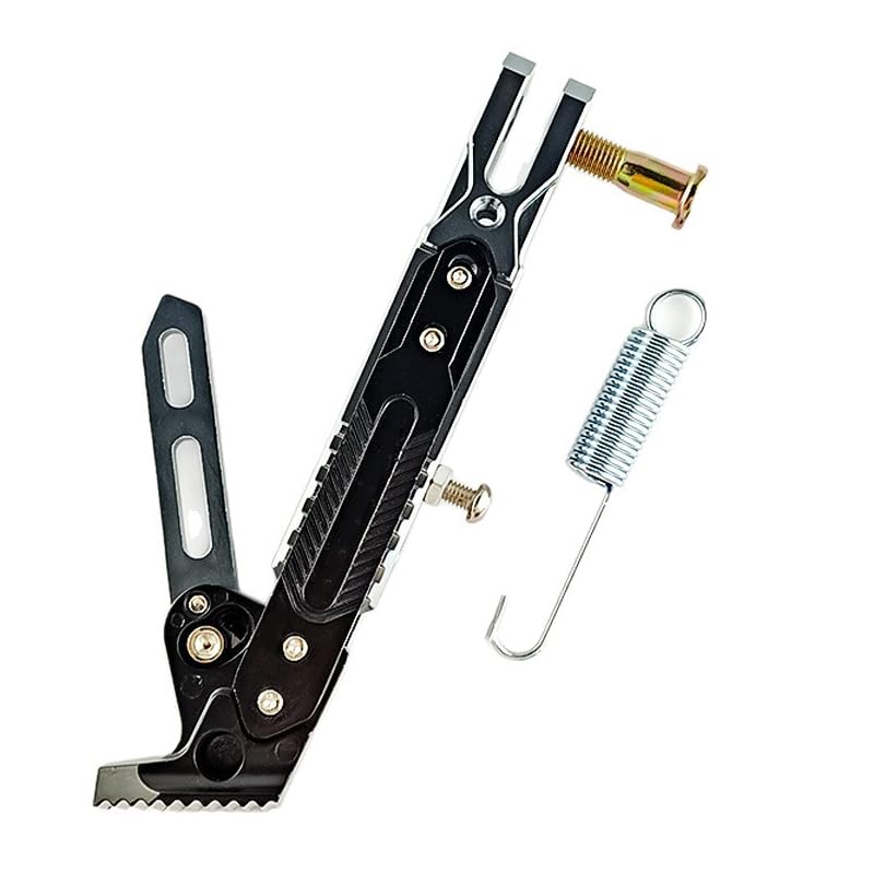 Motorcycle Side Kickstand for Suzuki AX4 115/Evolution/Access 125/Access 125 SE, Heavy Duty CNC Aluminum Adjustable Motorcycle Kick Stand Replacement Stand Accessory,A/Black