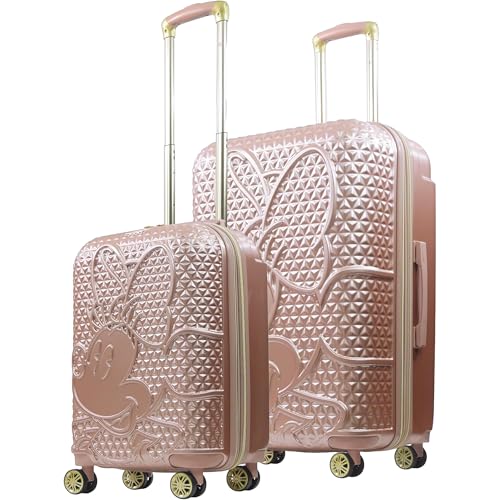 Valises rigides Disney Minnie Mouse or rose lot de 2 bagages à roulettes rotatives