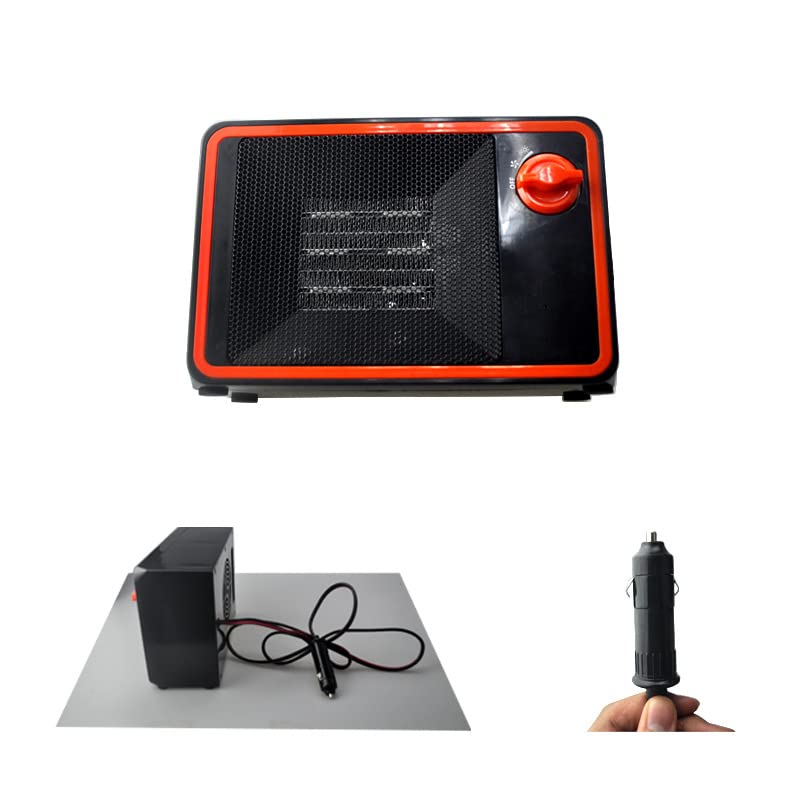 Unifizz Calentador de parabrisas de coche de 24 V-350 W, ventilador de calefacción y refrigeración con toma de mechero