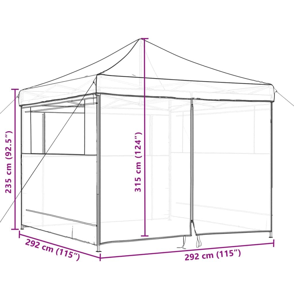 vidaXL Tienda de Fiesta Plegable Pop-Up 4 Paredes Laterales Naranja, Tienda, Tienda de jardín, cenador de Camping, toldo cenador, cenador toldo