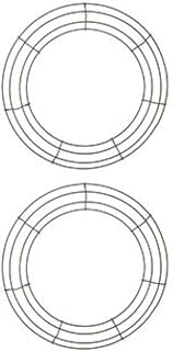 14 Inch Metal Wire Wreath Green Christmas Round Wire Frame Form Hanger Green 14 Inch Pack of 2