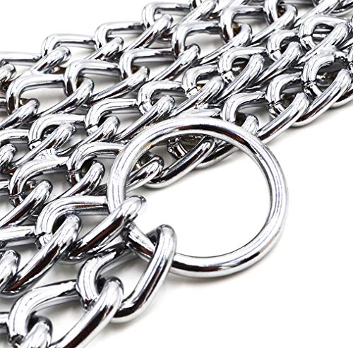 Guxl Dog Martingale Pinch Choke Collar - Heavy Duty Titan Training Slip P Chain Dog Collar - Adjustable 2 Row Chrome For Small Medium And Large Dogs (Xl-24, Suitable For Neck19-22") #TOP3