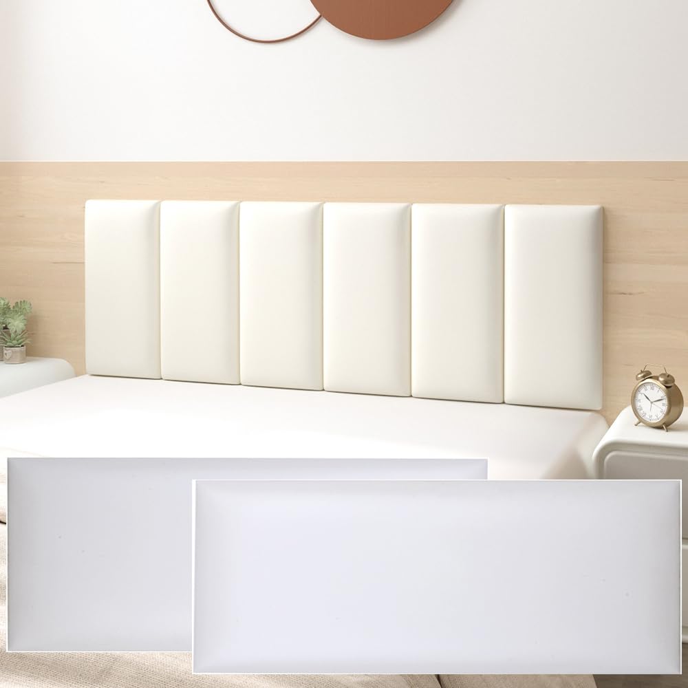 Revestimiento de pared 3D autoadhesivo infantil blanco cabecero 30x70cm 5 uds