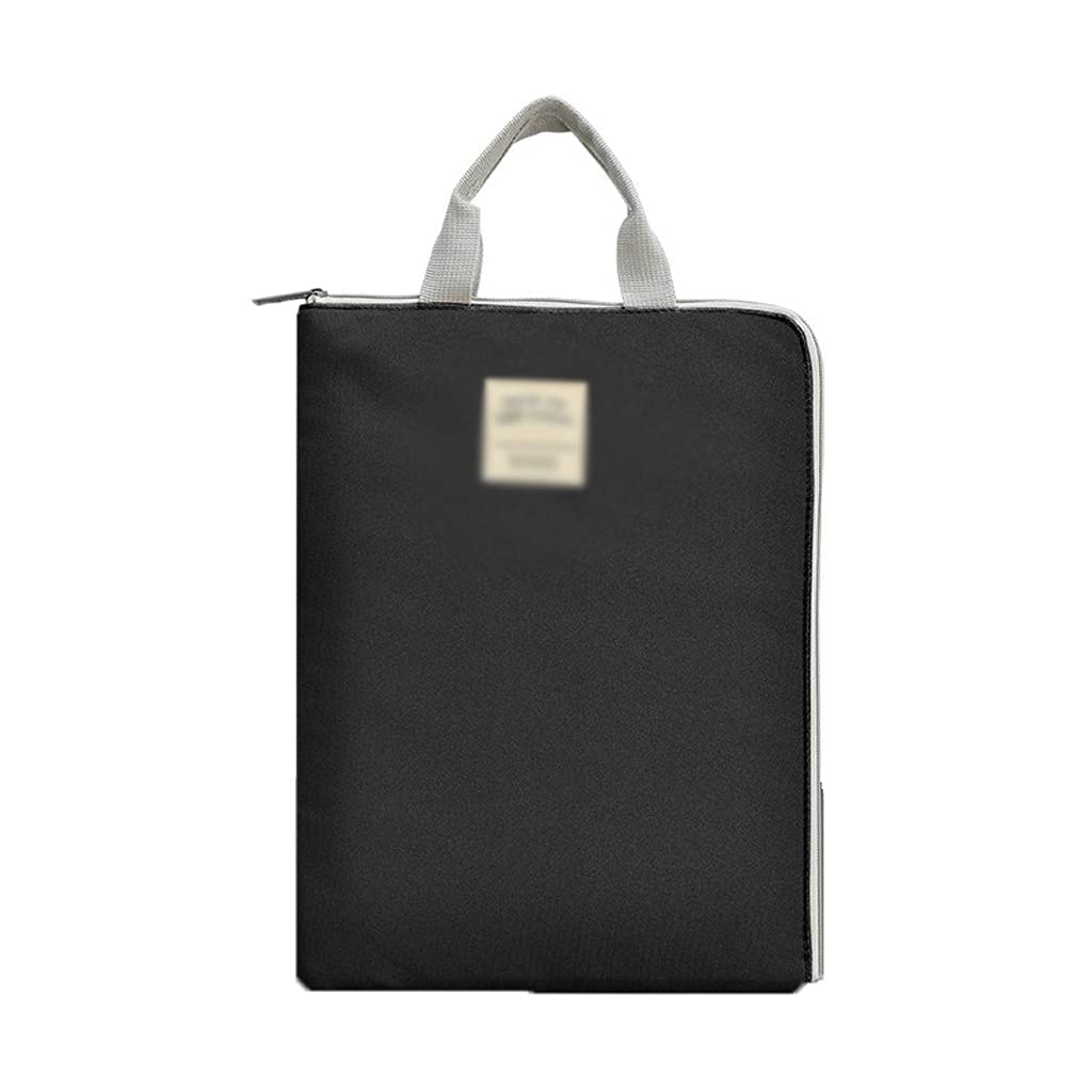 Damen Handtasche Dicker wasserdichter Stoff Aktentasche 5 Farben Multifunktionale große Kapazität Lässige Mode-Tasche mit Reißverschluss (Color : Black)
