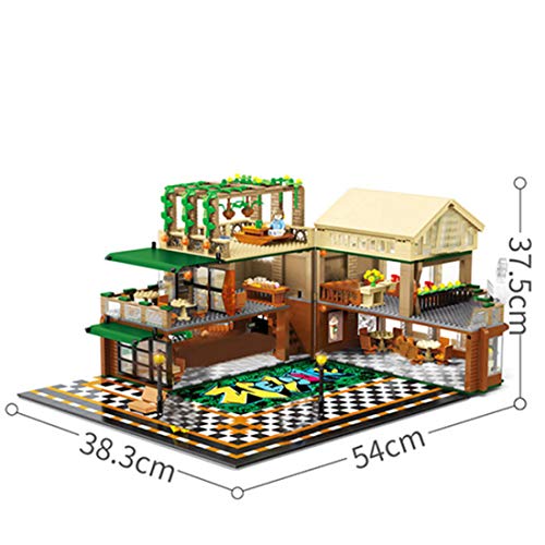 LOTSOFUN Modular Building Haus Café Bausatz mit 12 Minifiguren & LED Licht, Street View Stadthaus Klemmbausteine… – Bild 8
