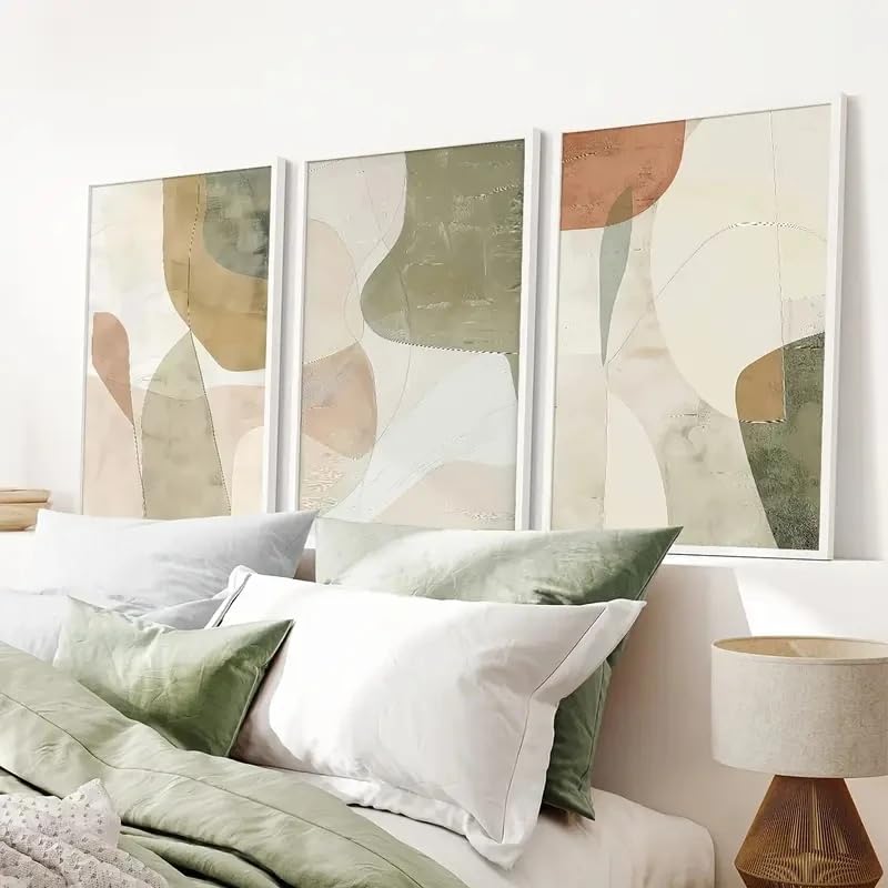 Póster moderno abstracto rosa y verde decoracion pared salon cuadros de lienzo 50x75cm 4