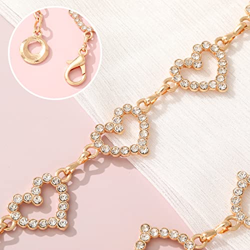 Kajeer Gold Heart Rhinestone Chain Belt #TOP30