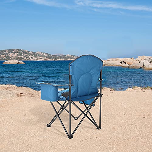 Arrowhead Outdoor Portable Folding Camping Quad Chair W/ 4-Can Cooler, Cup-Holder, Heavy-Duty Carrying Bag, Padded Armrests, Supports Up To 330Lbs #TOP6