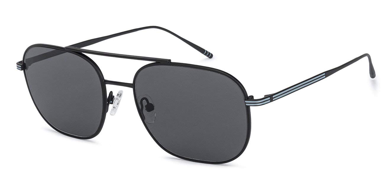John Jacobs| UV Protection Sunglasses For Men & Women | Black Grey Full Rim Square Medium (Size-57) JJ S12804-C2, Grey, L