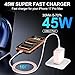 Phone 17 16 Pro Max Charger Fast Charging, 45W USB C Phone 17 16 Super Fast Charger Block with 10ft Long Type C Charging Cable Cord for i.Phone 17 Pro Max/17 Pro/17 Air/17/16/16Pro/16 ProMax /15/S25