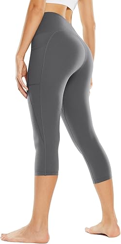 Miniatura 2 de baleaf Nuleaf - Leggings capri elásticos para mujer, con bolsillos, cintura alta, cepillados, para yoga, entrenamiento, atletismo, control de