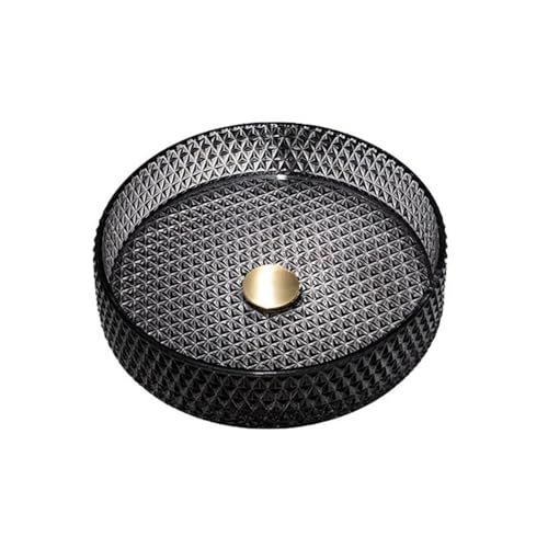 Lavabo Rotondo In Vetro Lavabo, Lavabo Bagno, Bianco Lucido, Senza Troppopieno, Dimensioni 405 X 405 Mm (senza Rubinetto) (Nero)