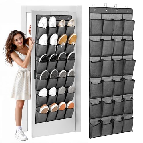 La Mejor Selección de Zapatero para puerta los más solicitados. 49 Organizador de Zapatos Colgado Sobre La Puerta, Organizador Colgante para Guardar Zapatos, con 24 Bolsillos Grand, 4 Ganchos para Puertas,Capacidad 24 Pares,para Almacenamiento En...