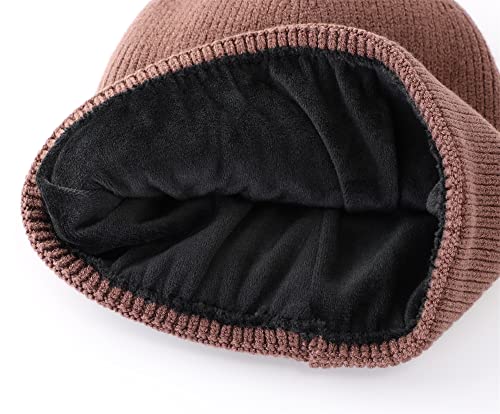 Connectyle Kids Beanie Hat Warm Winter Hats For Boys Girls Fleece Lined Knit Cap (Coffee, L:1T-5T(48Cm-52Cm)) #TOP5