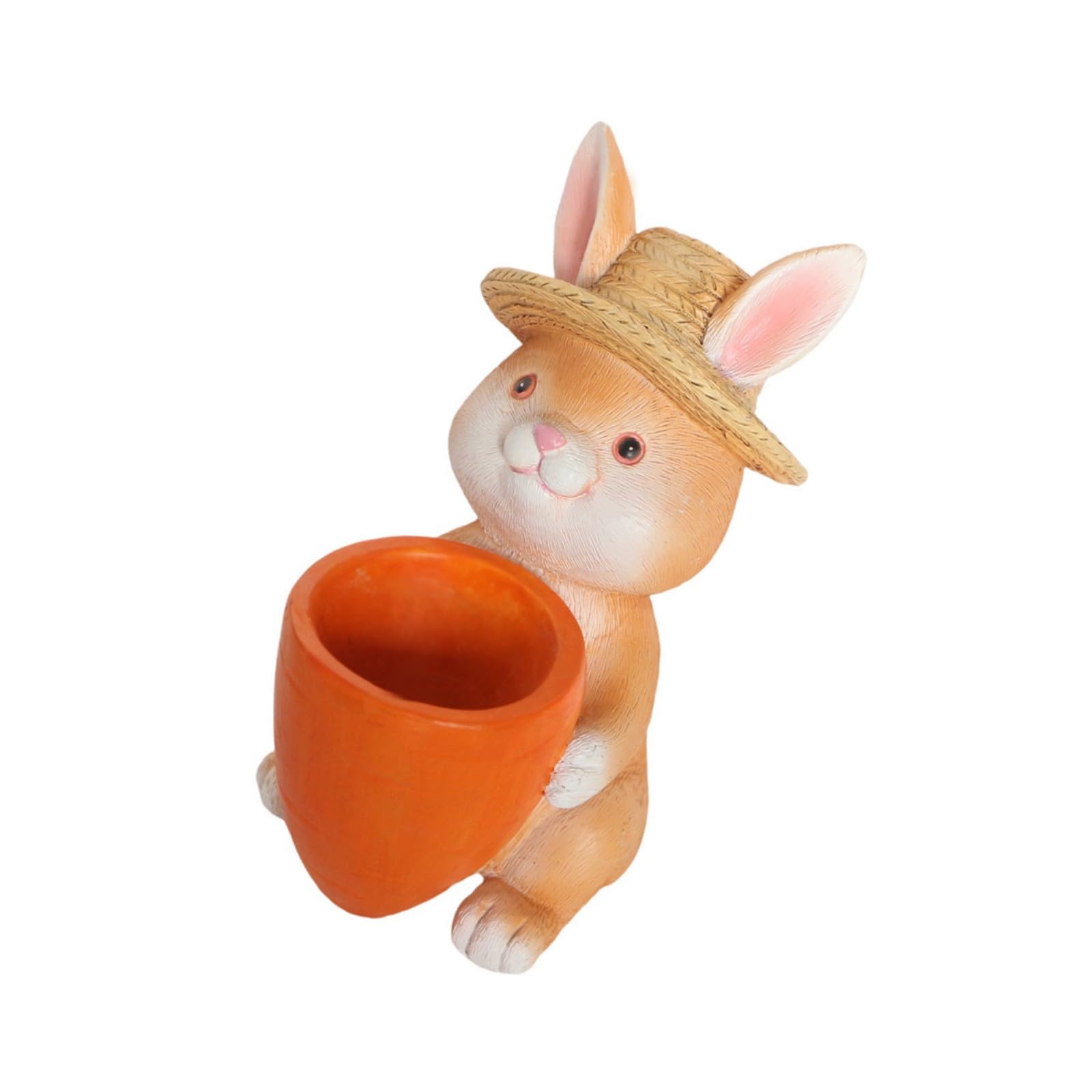 Piceioep Whimsical Rabbits Holding Carrot Container Planter Flower Pots Adds Fun to Your Home or Workshop Decoration for Succulents Lovers Carrot Flower Pots Resin
