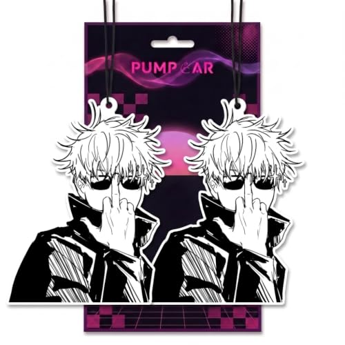 Image of PumpCar 2 pieces Gojo Satoru double-sided hanging Japanese anime vanilla-scented car air freshener Cool anime hanging for rearview mirror Car Interior Accessories Gifts Anime Manga Fans Sorcerer Truck