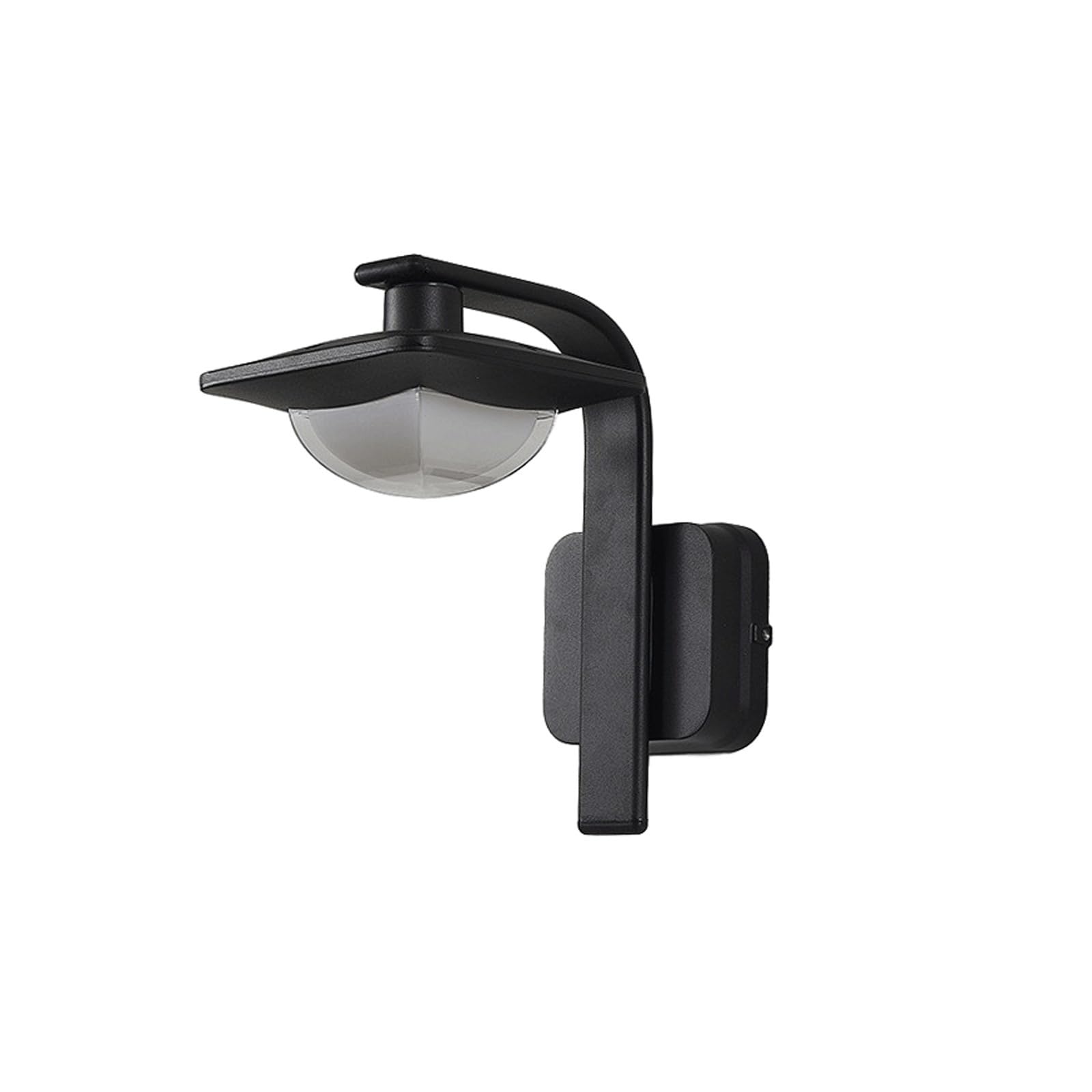 OZBMA Outdoor Wall Sconce Light, Black Aluminum Lamp with Semicircle Acrylic, 12W Warm LED Exterior Light for Porch, Patio, Garden, House, Entryway, Facade, Yard Cottage