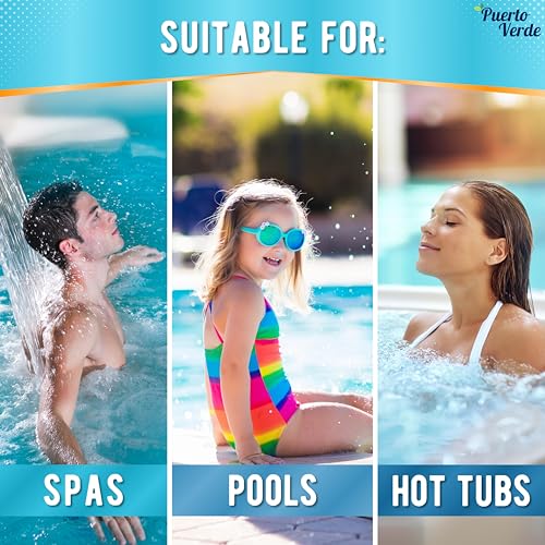 Puerto Verde • pH Heber für Pools 1,75 Kg. pH+ Korrektur für Whirlpools und Spas. pH Plus Regulator in Granulatform. Hermetischer Eimer. Inklusive Dosierbecher. Europäische Produktion.