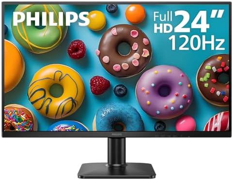 Philips 24E2N2100 24 inch IPS FHD (1920 x 1080) 120Hz Gaming Office Monitor, VESA, HDMI x1, VGA Port x1, Eye Care, 4 Year Advance Replacement Warranty