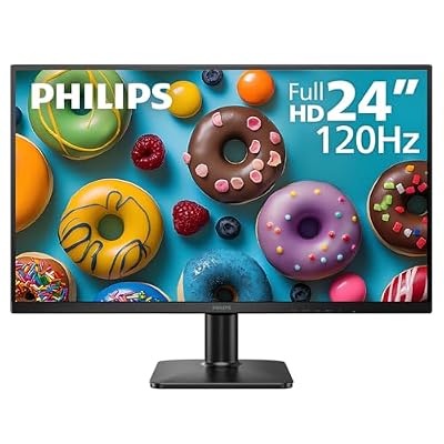 Philips 24E2N2100 24 inch IPS FHD (1920 x 1080) 120Hz Gaming Office Monitor, VESA, HDMI x1, VGA Port x1, Eye Care, 4 Year Advance Replacement Warranty