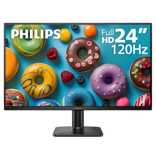 Philips 24E2N2100 24 inch IPS FHD (1920 x 1080) 120Hz Gaming Office Monitor, VESA, HDMI x1, VGA Port...