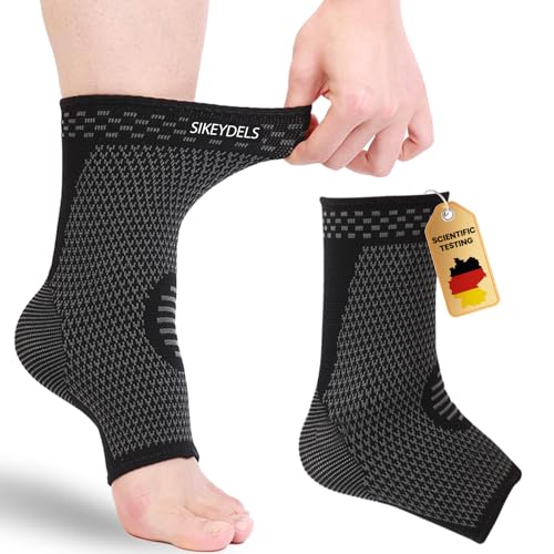 Sikeydels 2 Pièces Tobillera Estabilizadora,Tobillera Compresión,Tobilleras profesional para mujer y hombre,Tobilleras Deportivas Anti Ideales para Correr, Fitness,Futbol,L