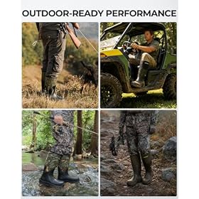 Extremus-by-KastKing-MudRidge-Rubber-Boots-for-Men-100-Waterproof-Boots-Multi-Season-6mm-Neoprene-Hunting-Boots-Natural-Rubber-AirMesh-Arch-Support-Anti-Slip-Traction-Outdoor-Work