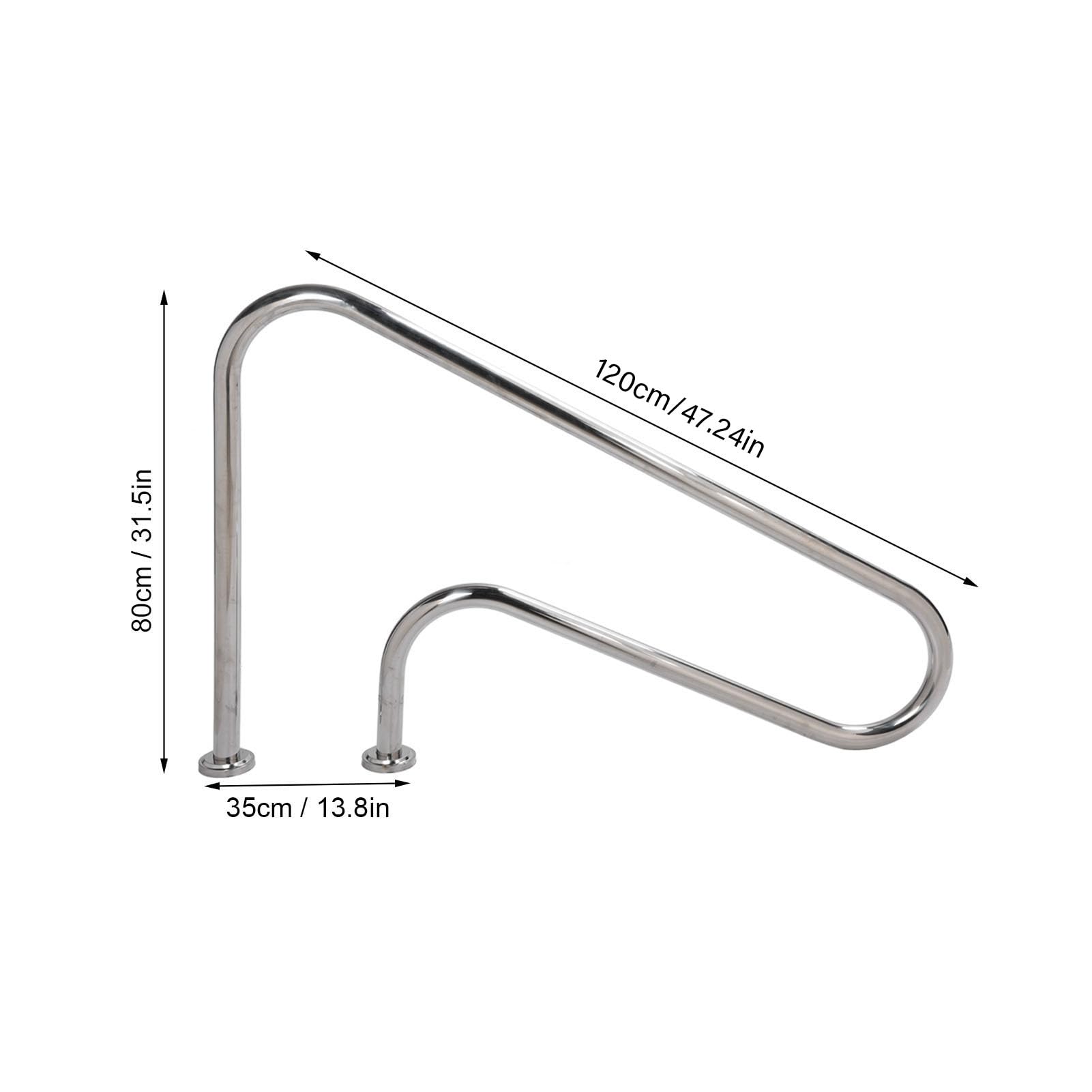 Barandilla de Acero Inoxidable para Piscina, Barandilla Subacuática Curva Duradera para Parques Acuáticos, Spas, Hecha de Acero Inoxidable 304 (ST001)