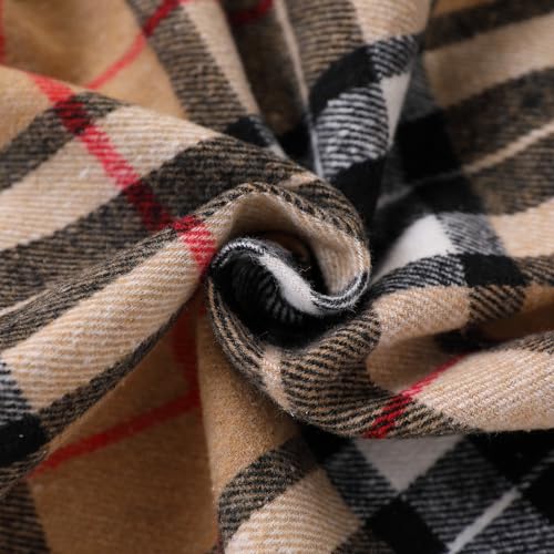 Image of 2Pcs Boys Clothes Sweatsuit Set Hoodie Flannel Plaid Shirt and Jogger Pants for Kids Fall Winter Spring Outfits