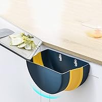 Vista 6 de DHAEY Kitchen Trash Cans Garbage Cans, Kitchen Hanging Trash Can Plastic Wall Mounted Folding Waste Bin Collapsible Rubbish Bin Waste Baskets Home &