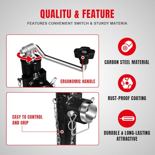 Image of Big RED 2000 LBs Capacity Weld on Pipe Mount Swivel Trailer Jack, ATR39003R